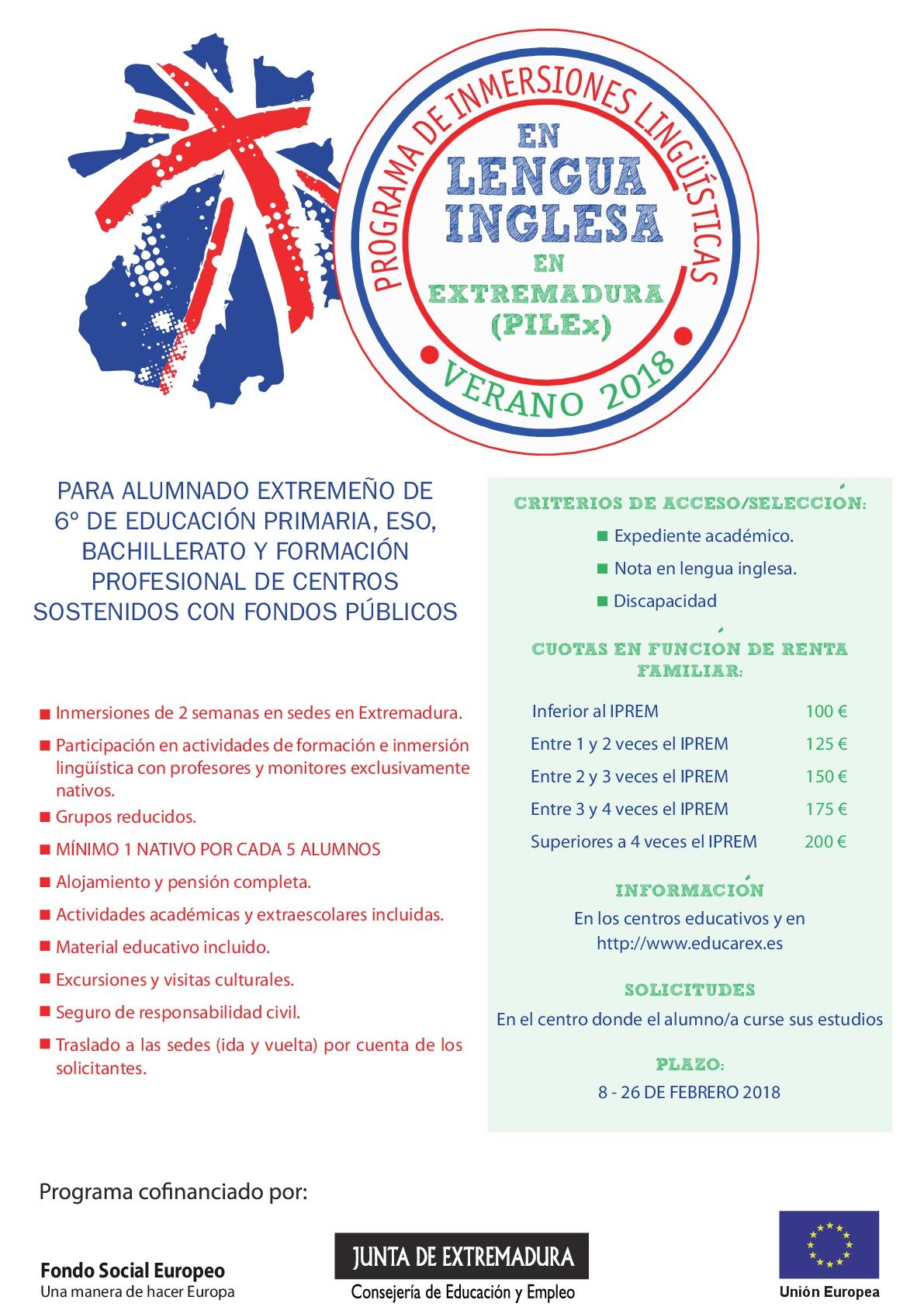 Cartel difusion inmersiones linguisticas alumnado extremeno PILEx 20181 001