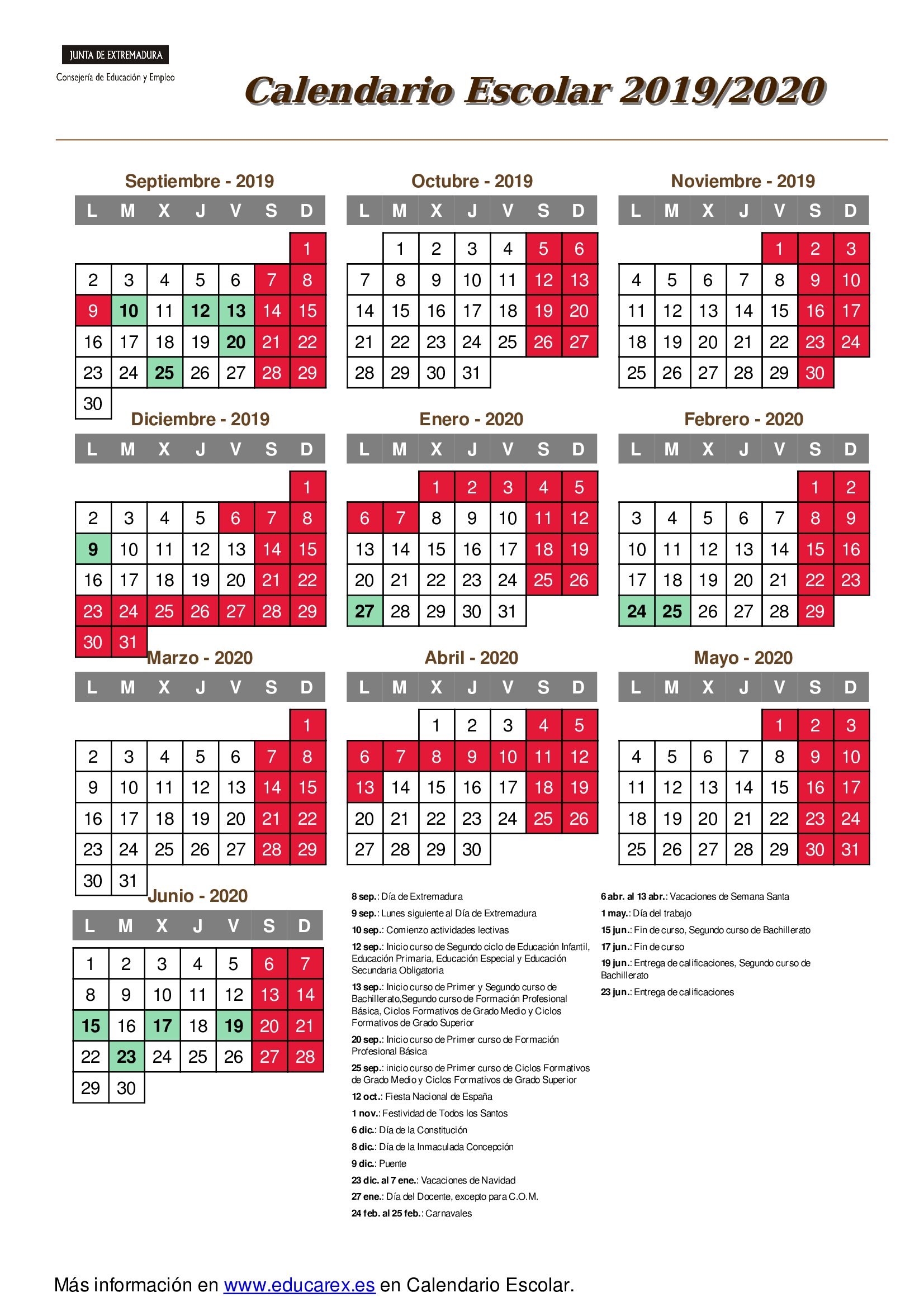 calendario escolar 1